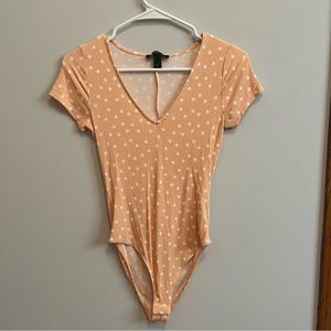 Forever 21 Peach Polka Dot Bodysuit